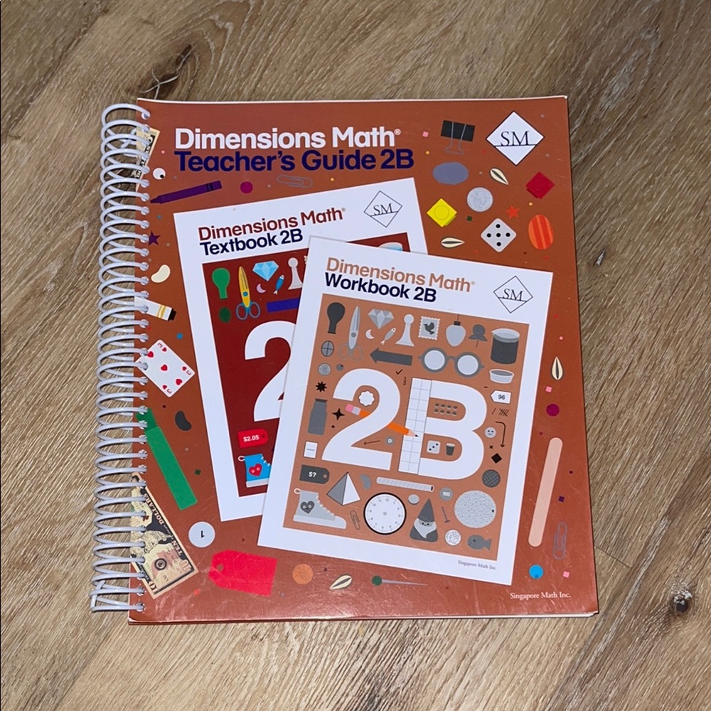Orange and Red Dimensions Math Workbook